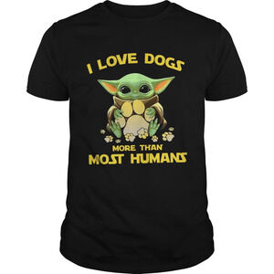 Baby Yoda I Love Dogs More Than Most Humans Shirt